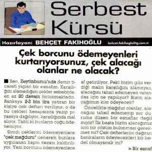 Çek borcunu ödemeyenleri kurtarıyorsunuz, çek alacağı olanlar ne olacak?